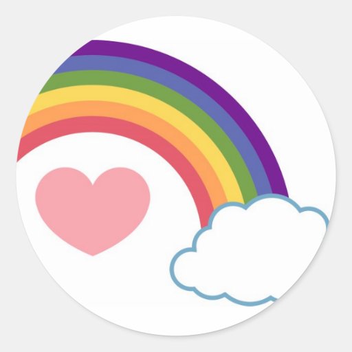 de jaren '80 Hart & Regenboog - stickers