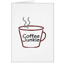 De Junkie van de koffie Wenskaart