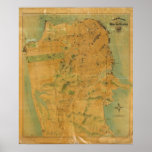 De kaart Chevalier van San Francisco Afdruk