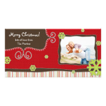 De Kaart van de Foto van de Familie van Kerstmis Persoonlijke Fotokaart