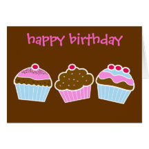 De Kaart van de Verjaardag van Cupcakes