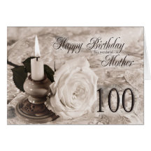 De kaart van de verjaardag voor moeder, 100. De ka