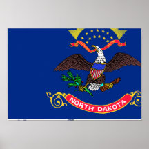 De Kaart van de Vlag van Noord-Carolina Print