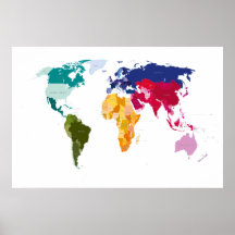 De kaart van de wereld afdruk
