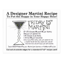 De Kaart van het Recept van Martini van de Vrijdag Wenskaart