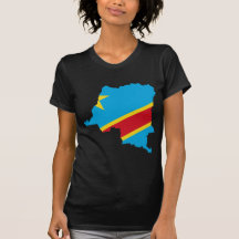 De kaartCD van de Vlag van de Kongo T Shirts