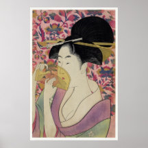 De Kam van Kushi door Kitagawa Utamaro Plaat