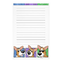 De Kantoorbehoeften van drie Dozen Corgi Aangepast Briefpapier
