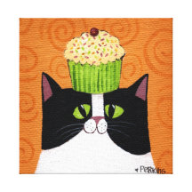 De Kat van Cupcake Gallerij Wrap Canvas