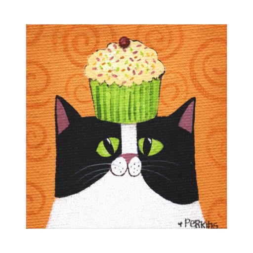 De Kat van Cupcake Gallerij Wrap Canvas