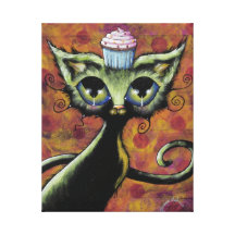 De Kat van Cupcake op verpakt Canvas Canvas Afdrukken