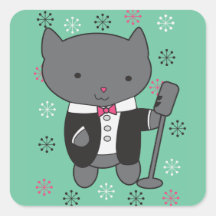 De Kat van de Zanger van de zitkamer Vierkant Sticker