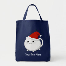 De kat van het Kerstmiskat van Kawaii Draagtas