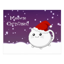 De kat van het Kerstmiskat van Kawaii Wenskaart