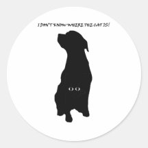 De kattending van de hond ronde stickers