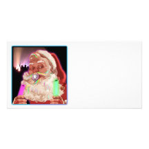 De Kerstman ijlt Grappige Kerstman Raver- Geen Tek Foto Wenskaarten