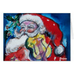 DE KERSTMAN MET VIOOL WENSKAART