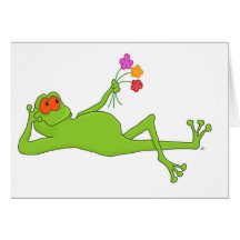 De Kikker van Lounging met het Wenskaart van het B