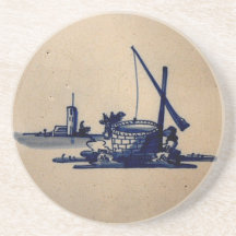 De klassieke Blauwe Tegel van Delft van de Antiqua Onderzetter Voor Drinken