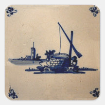De klassieke Blauwe Tegel van Delft van de Antiqua Sticker