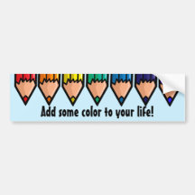 De kleurenpotloden van de regenboog bumperstickers