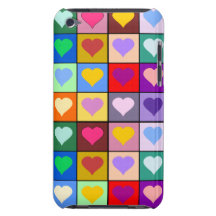 De kleurrijke Vierkanten van het Hart Barely There iPod Hoesjes