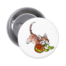 De Knoop van de Kat van Halloween Speldbutton