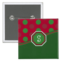 De Knoop van het Monogram van Kerstmis Speldbutton