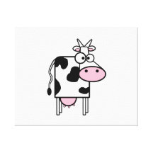 De Koe van de cartoon Stretched Canvas Afdrukken