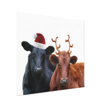De Koeien van de Vakantie van Kerstmis in het Pet  Gallerij Wrapped Canvas