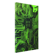 De koele Groene Computer van de Raad van de Kring Stretched Canvas Print