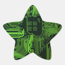 De koele Groene Computer van de Raad van de Kring Ster Sticker