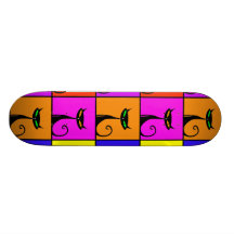 De koele Kleurrijke Vierkanten van het Pop-art van Skateboard