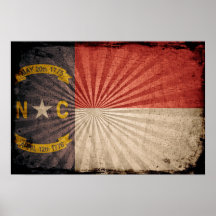De koele Vlag van Grunge Noord-Carolina Poster