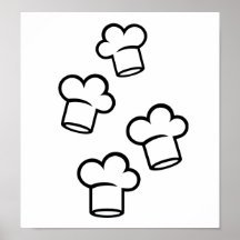De kokende petten van de chef-kok poster