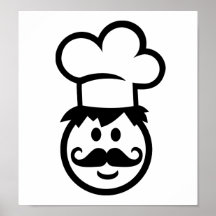De kokgezicht van de chef-kok print
