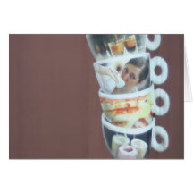 De koppen van de koffie wenskaart