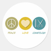 De Kosmetiek van de Liefde van de vrede Ronde Sticker