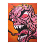 De Kunst van Arek - Originele Druk - "Roze Monster Gallerij Wrapped Canvas