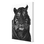 De Kunst van de tijger in Zwart-wit Gallerij Wrapped Canvas