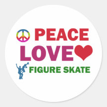 De kunstschaats van de Liefde van de vrede Ronde Sticker