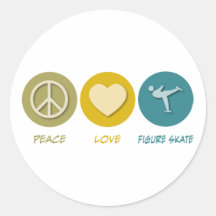 De Kunstschaats van de Liefde van de vrede Ronde Sticker