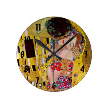 De kus (detail) door Gustav Klimt Klokken