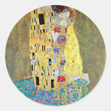 De kus (originele Der Kuss) door Gustav Klimt Ronde Sticker