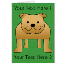De leuke Cartoon van de Hond. Rode Buldog Wenskaart
