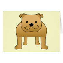 De leuke Cartoon van de Hond. Rode Buldog Wenskaart