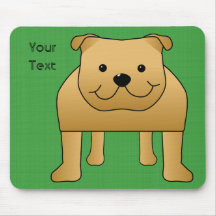 De leuke Cartoon van de Hond. Rode Buldog Muis Mat