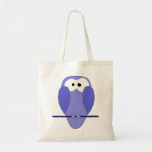 De leuke Cartoon van de Uil. Blauw Tassen