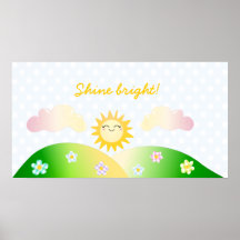 De leuke cartoon van zonkawaii poster