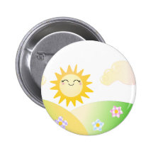 De leuke cartoon van zonkawaii speld buttons
